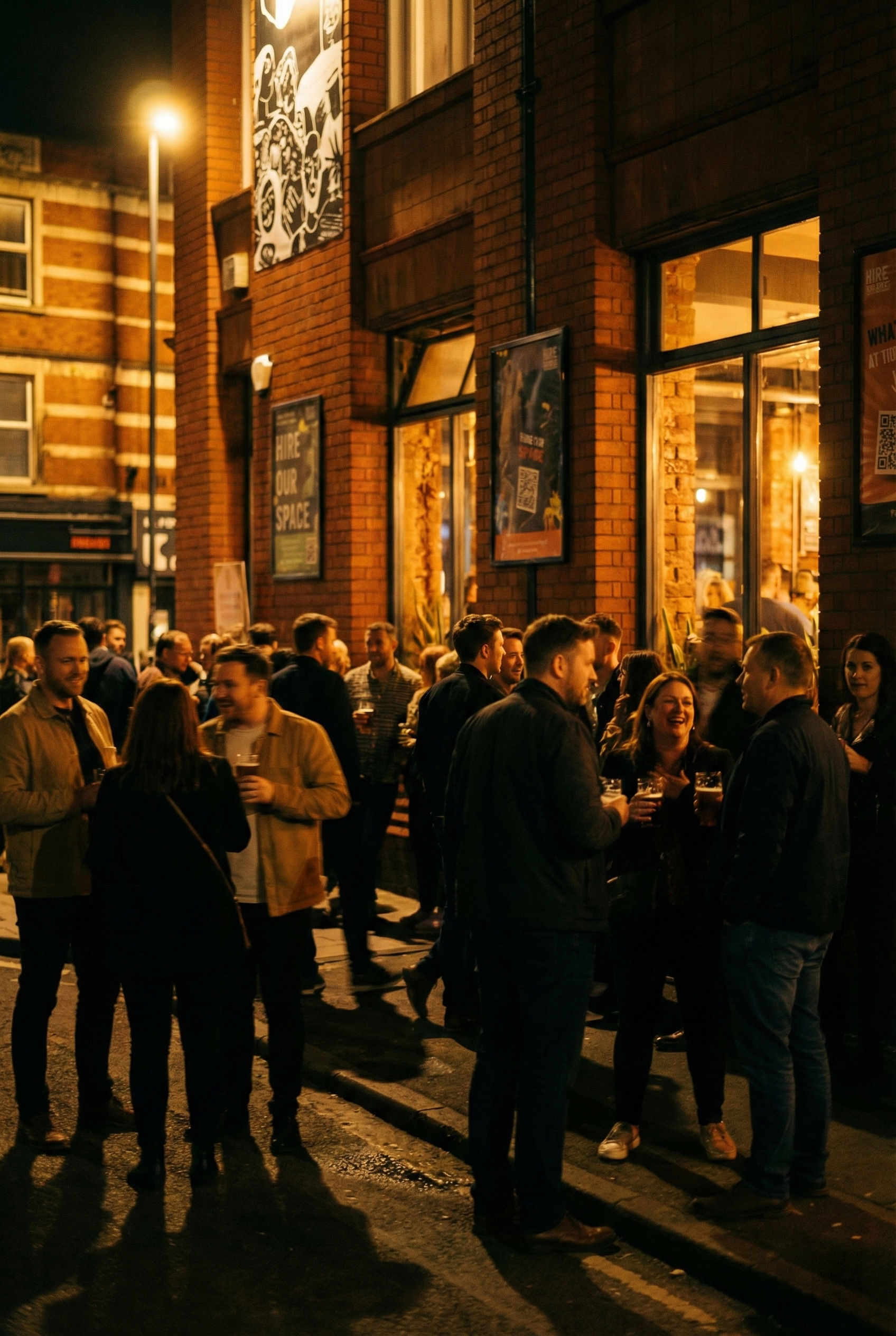 People enjoying nightlife in Bedminster